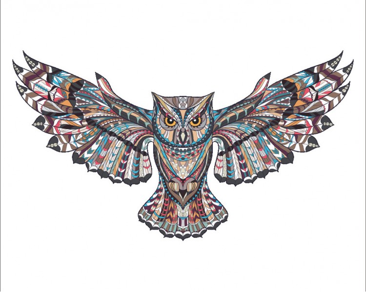 Owl Wall Stickers with Detailed Pattern